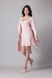Áo khoác kimono Vera by Chipu satin trơn phối ren - C0045