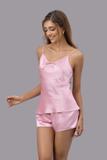Bộ short nữ Vera satin trơn hai dây - V0759