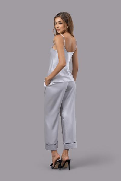 Bộ dài nữ Vera satin trơn hai dây - V0761
