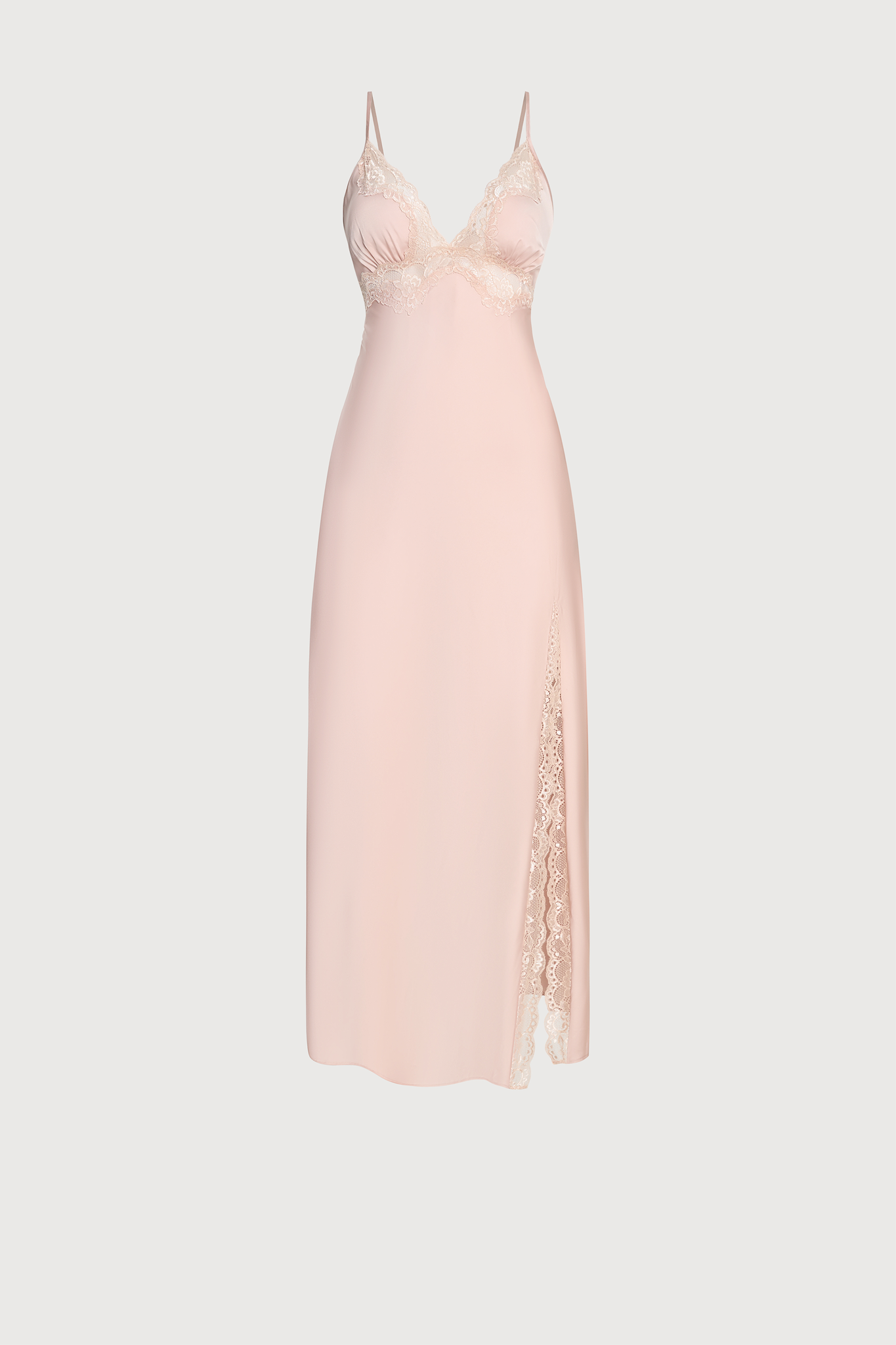 Đầm dài Vera by Chipu satin trơn phối ren - C0044
