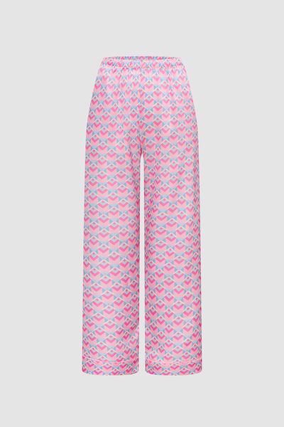 Bộ pijama dài nữ Vera satin in tay ngắn - V0767