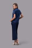 Bộ pijama dài nữ Vera satin trơn tay ngắn - V0762