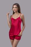 Bộ short nữ Vera satin trơn hai dây - V0759
