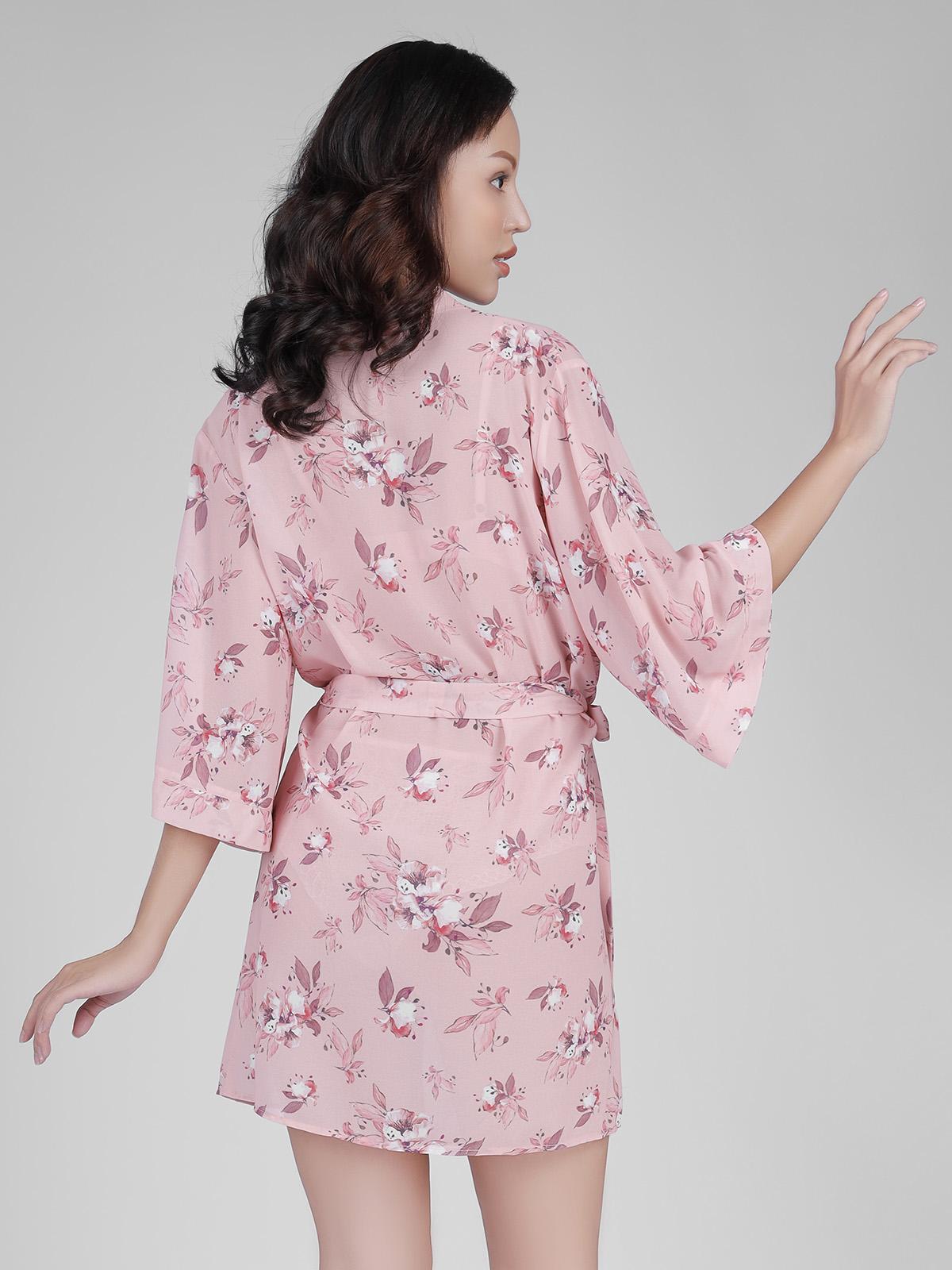 Đầm ngủ Kimono tay lỡ VERA chiffon phối ren Peony Whisper - 0340