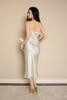 Đầm lửng Vera satin Jacquard hai dây - V0784