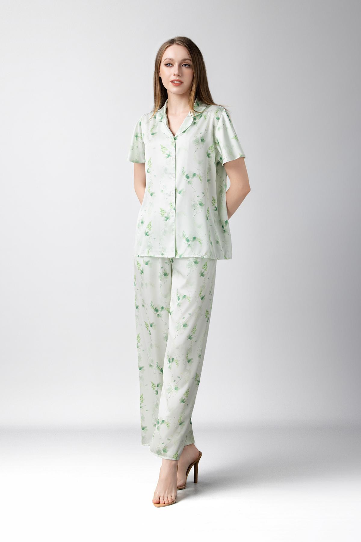 Bộ pijama dài nữ Vera latin in tay ngắn - V0821