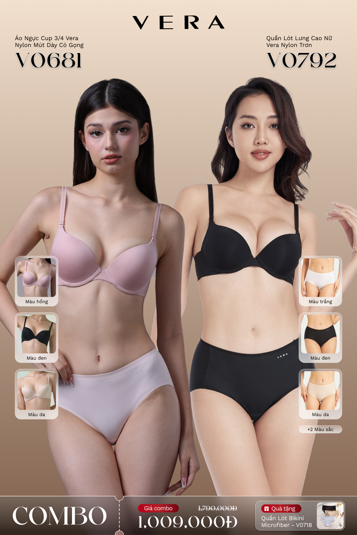 Combo nội y Nâng Đỡ & Định Hình Vóc Dáng