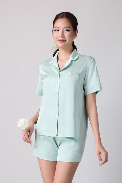 Bộ pijama ngắn nữ Vera latin trơn tay ngắn - V0773