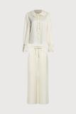 Bộ pijama dài Vera by Chipu satin trơn phối ren - C0052