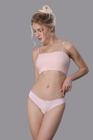 Quần lót bikini nữ Misaki Polyester phối ren M1026Hồng