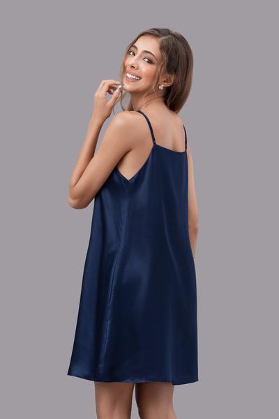 Đầm ngắn nữ Vera satin trơn hai dây - V0755