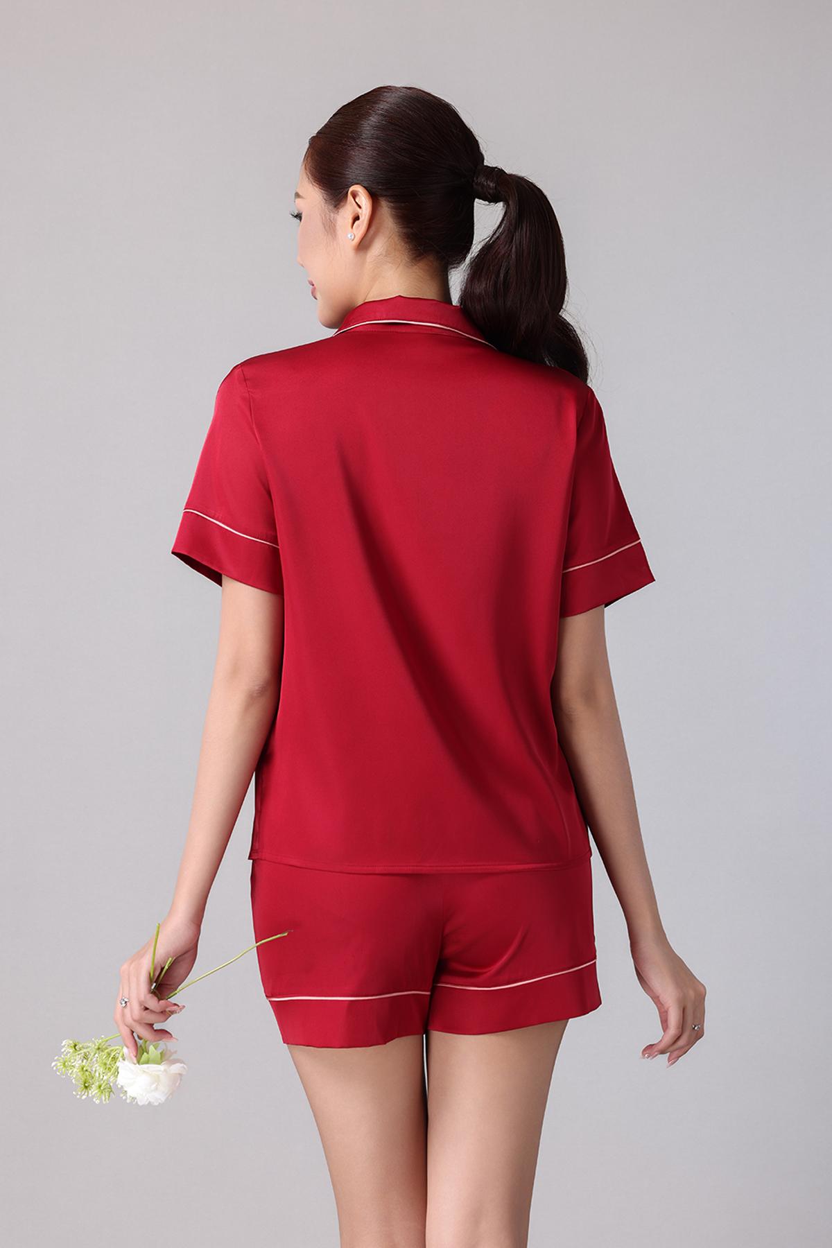 Bộ pijama ngắn nữ Vera latin trơn tay ngắn - V0773