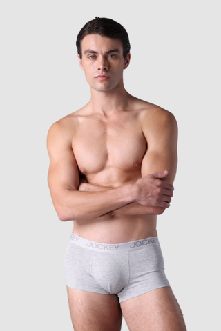 Quần lót nam Trunk Jockey Cotton 4 chiều trơn - J4002Xám melange