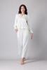 Bộ pijama dài Vera by Chipu satin trơn phối ren - C0052