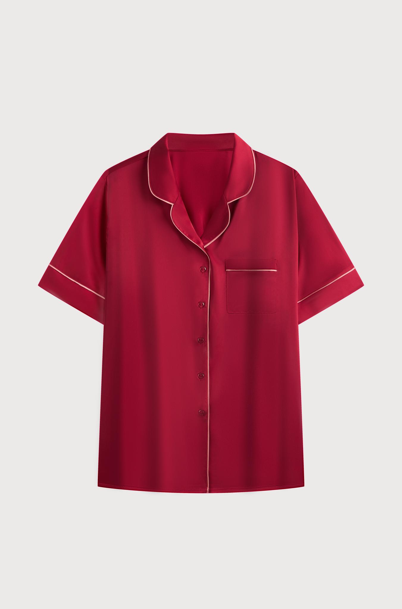 Bộ pijama dài nữ Vera latin trơn tay ngắn - V0774