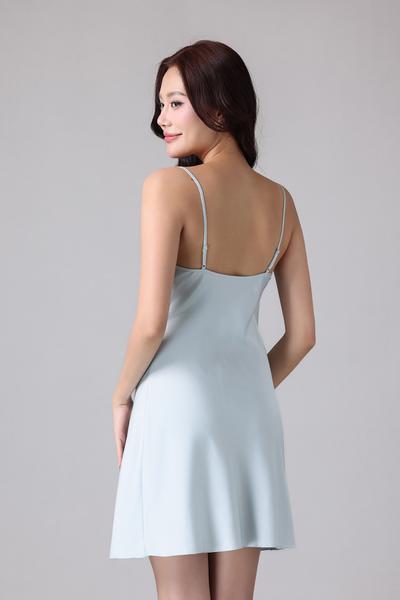 Đầm ngắn Vera by Chipu satin trơn phối ren - C0043