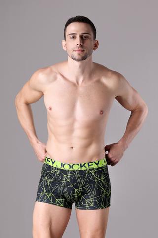Quần lót nam Jockey poly in họa tiết dáng Trunk - J1032Xanh lá in 1