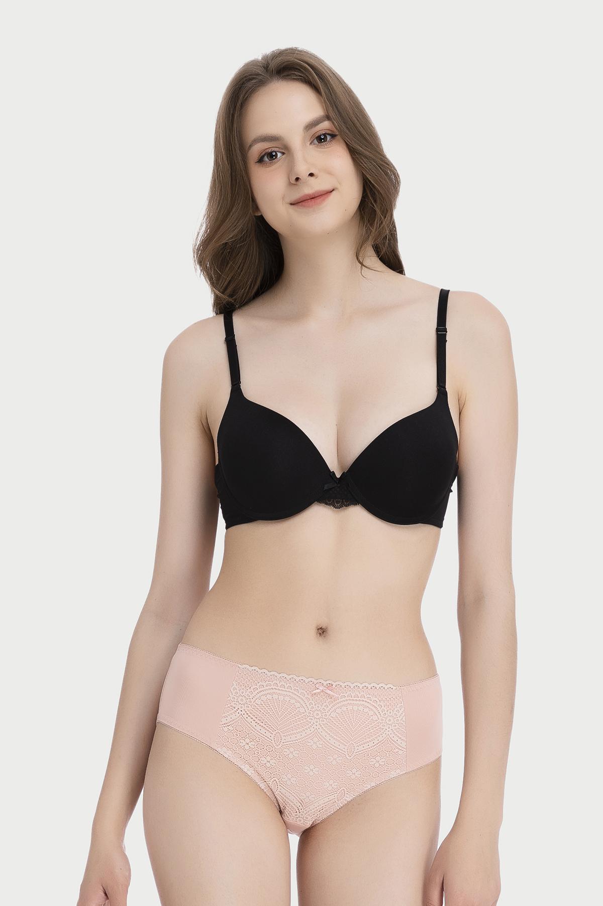 Quần lót lưng cao Misaki microfiber phối ren - M1082