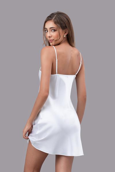 Đầm ngắn nữ Vera satin trơn hai dây - V0757