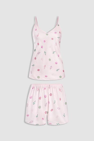 Bộ short nữ Vera satin in hai dây - V0804