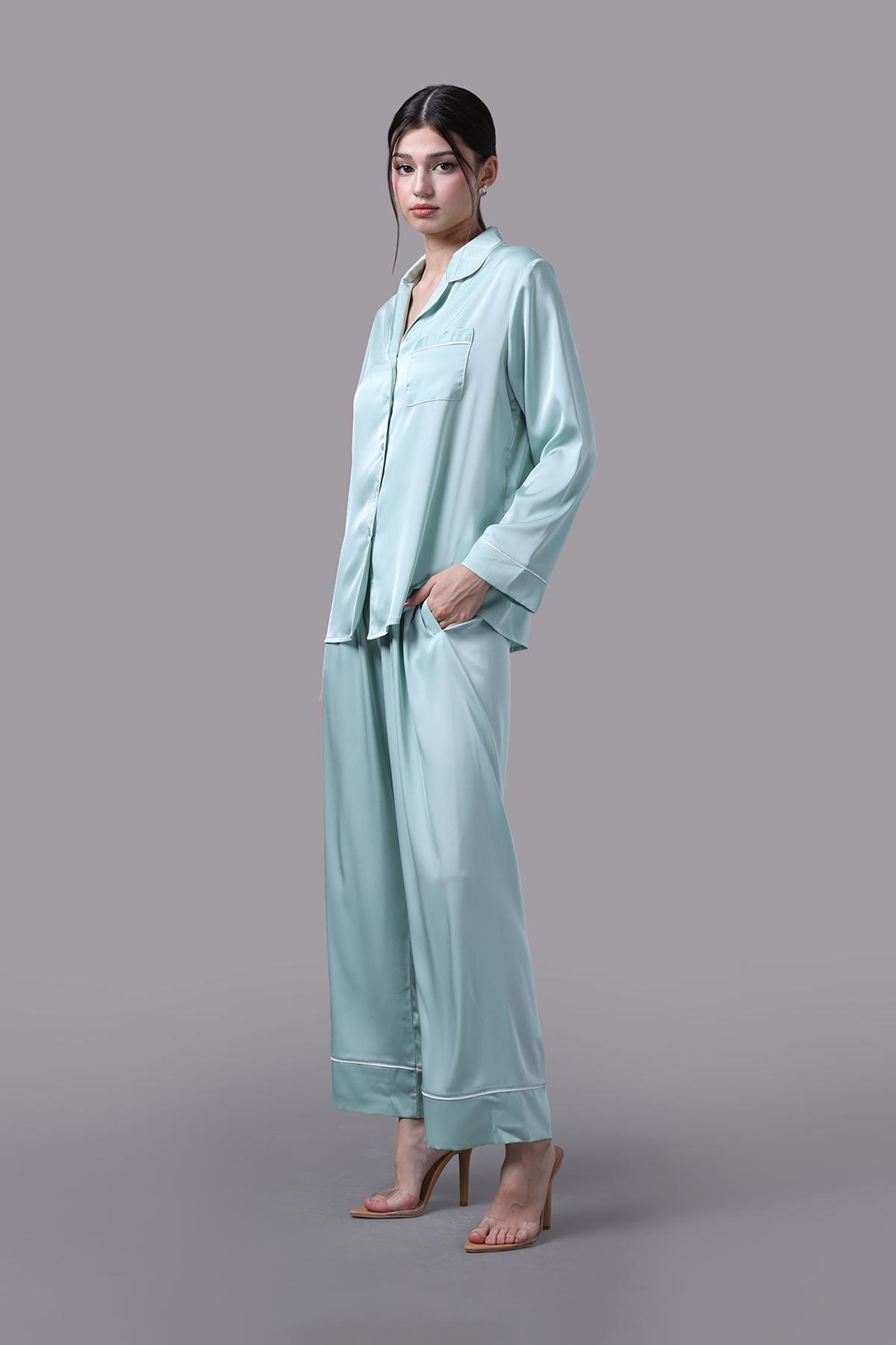 Bộ pijama dài nữ Vera latin trơn tay dài - V0717