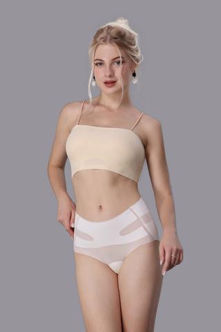Quần lót lưng cao nữ Vera nylon trơn - V0633Trắng kem