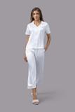 Bộ pijama dài nữ Vera satin trơn tay ngắn - V0762