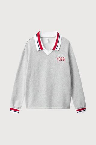 Áo Sweater nữ phối bo cổ Jockey Cotton CVC - J4096Xám