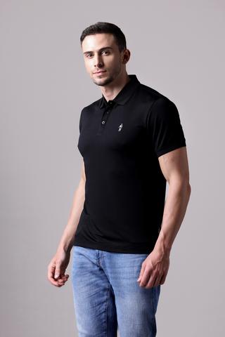 Áo Polo Nam Jockey poly wicking thêu logo Full Boy -J1315Đen