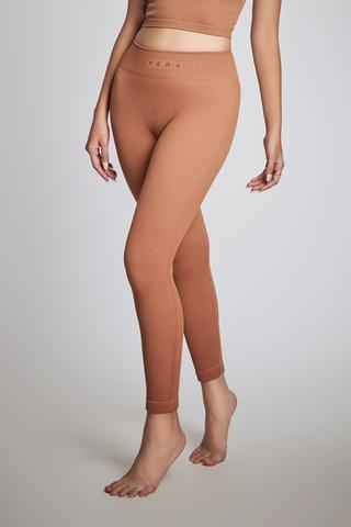 Quần legging nữ Vera by Chipu nylon trơn - C0036Nâu