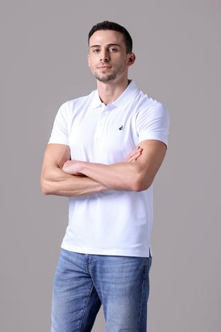 Áo Polo Nam Jockey poly wicking thêu logo Full Boy -J1315Trắng