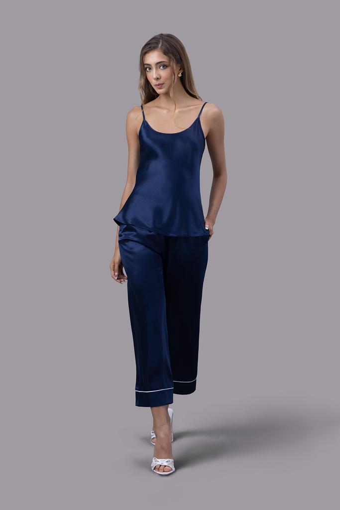 Bộ dài nữ Vera satin trơn hai dây - V0761