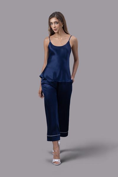 Bộ dài nữ Vera satin trơn hai dây - V0761