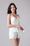 Bộ short Vera by Chipu satin trơn phối ren - C0051
