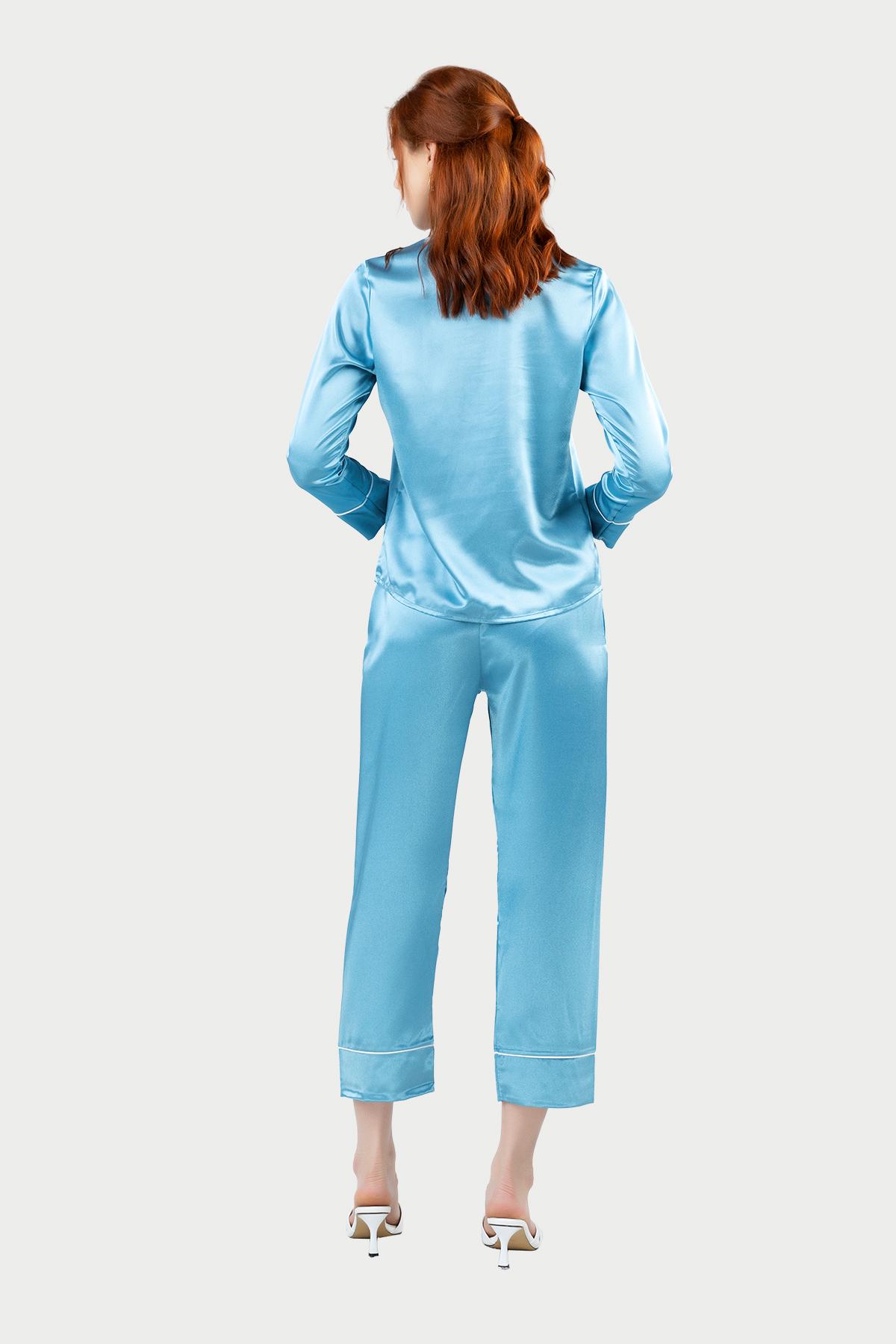 Bộ Pijama dài nữ Vera Satin trơn - V0494