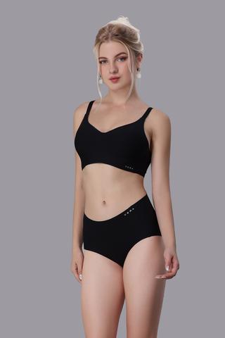 Quần lót lưng cao nữ Vera nylon trơn - V0632Đen