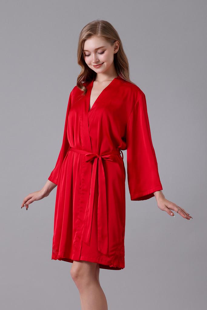 Áo kimono nữ Vera satin phối ren - V0608