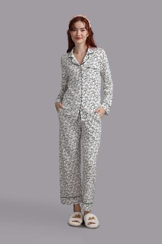 Bộ pijama dài Wow by NDLanNgoc cotton viscose - N0003Trắng in đen
