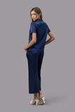 Bộ pijama dài nữ Vera satin trơn tay ngắn - V0762
