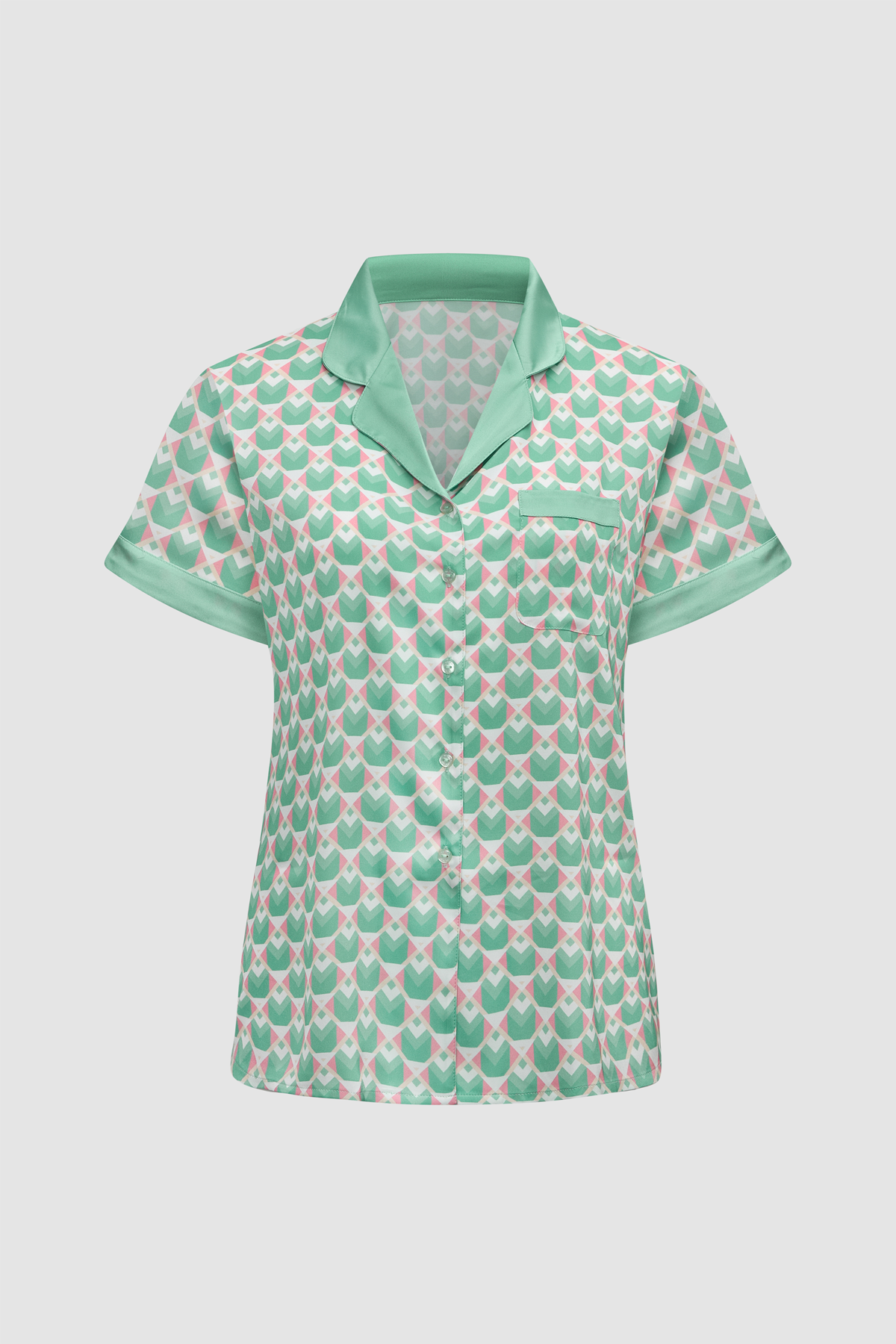 Bộ pijama ngắn nữ Vera satin in tay ngắn - V0768