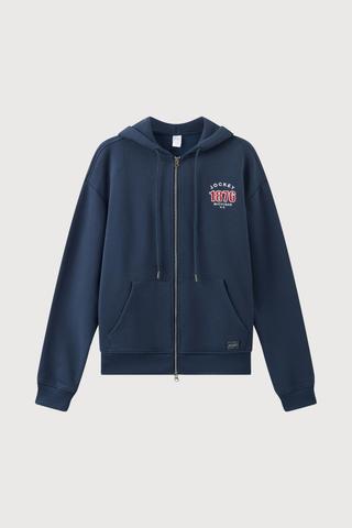 Áo khoác Hoodie unisex Jockey Cotton CVC - J4095Xanh Navy