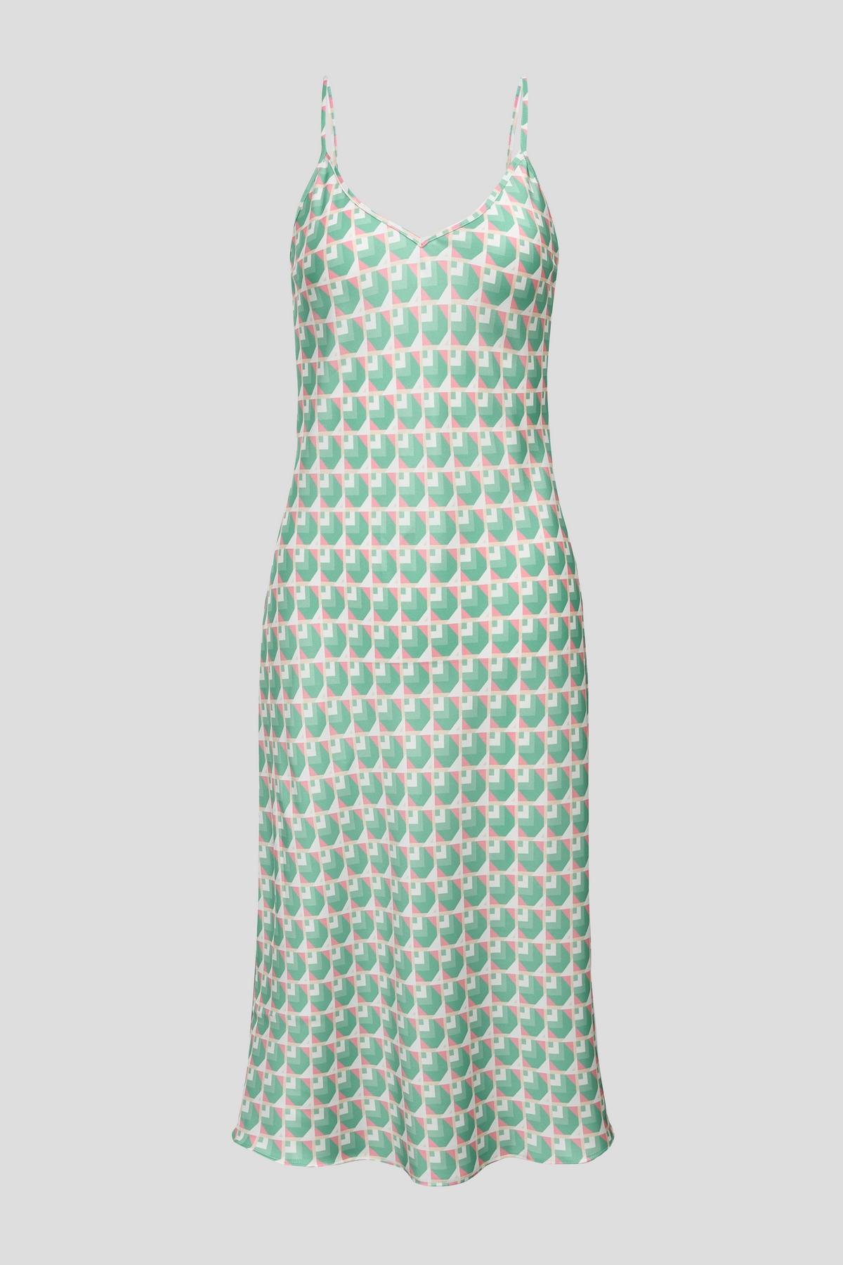 Đầm ngắn nữ Vera satin in hai dây - V0764