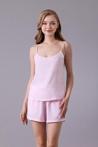 Bộ short nữ Vera rayon slub in hai dây - V0635