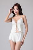 Bộ short Vera by Chipu satin trơn phối ren - C0042