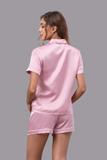 Bộ pijama ngắn nữ Vera satin trơn tay ngắn - V0760