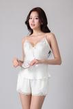 Bộ short Vera by Chipu satin trơn phối ren - C0051