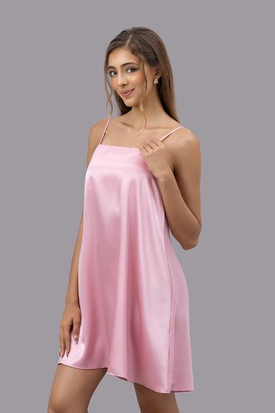 Đầm ngắn nữ Vera satin trơn hai dây - V0755