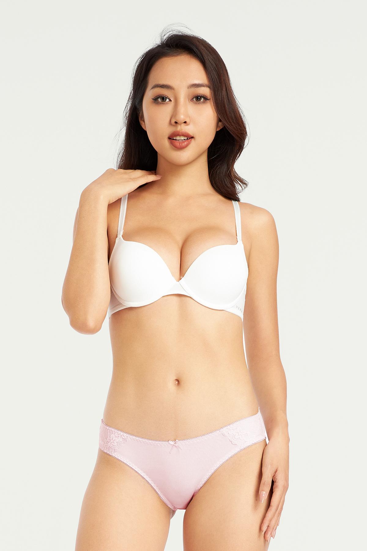 Quần lót bikini nữ Misaki Polyester phối ren M1028