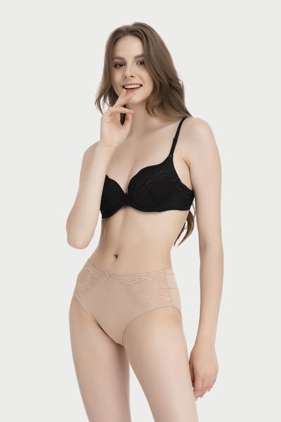 Quần lót lưng cao Misaki microfiber phối ren - M1083