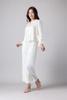 Bộ pijama dài Vera by Chipu satin trơn phối ren - C0052